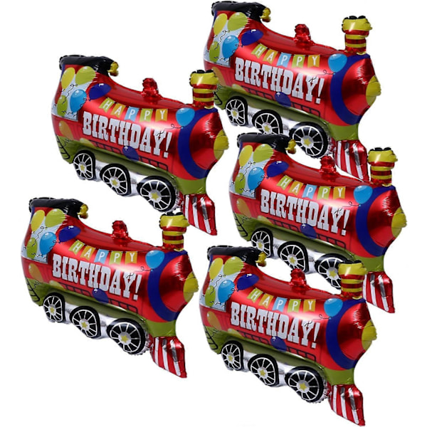 5 st transportballong bil dekoration traktor ballonger tåg ballonger Fordonsballong Fordonsfest Ballonger barn tecknad folieboll (FMY)