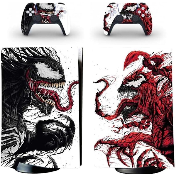 Playstation 5 Valkoinen Venom Ps5 Tarra-iho ja Ohjain Tarrat Sarja, naarmuuntumaton (digitaalinen)  (FMY)