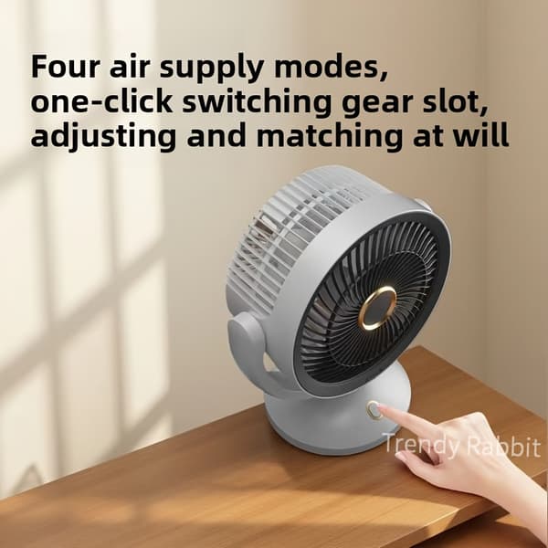 USB Plug-In Skrivebordsventilator til Hjemmebrug, Bærbar Luftcirkulationsventilator (FMY) White