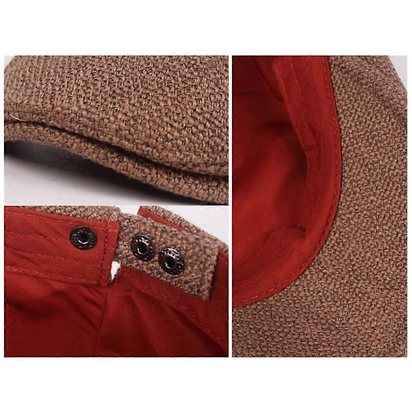 Unisex Newsboy Hatt Justerbar Flat Cap Basker Cabbie Ivy Hatt Gatsby Newsboy Hatt (FMY) Gray 4