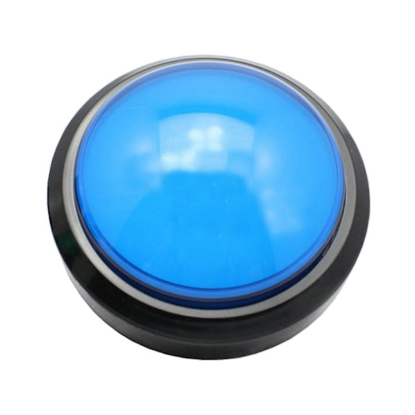 100mm Stor Rund Trykknap LED-belyst med Mikrobryter til DIY Arcade (FMY) Blue