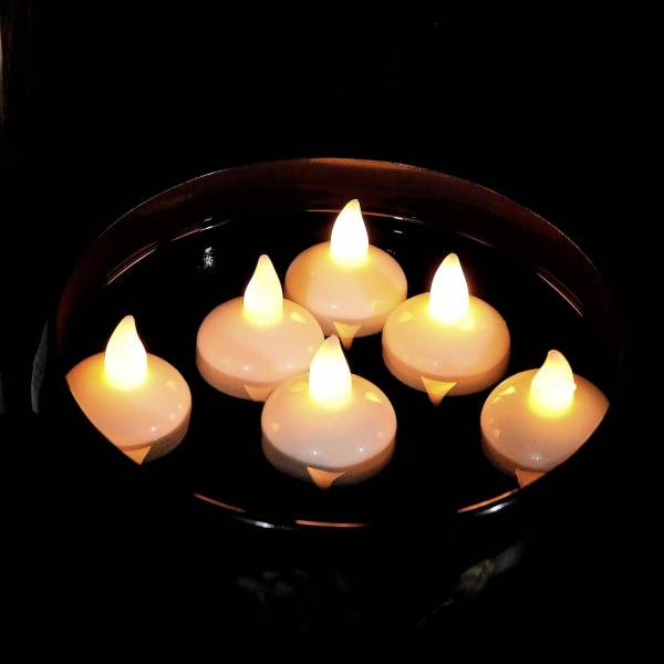 12 kpl Led-ajastinkynttilät, Led-teevalot liekettömät kynttilät, jotka vilkkuvat aitoa vahaa sähkökynttilöitä (FMY)