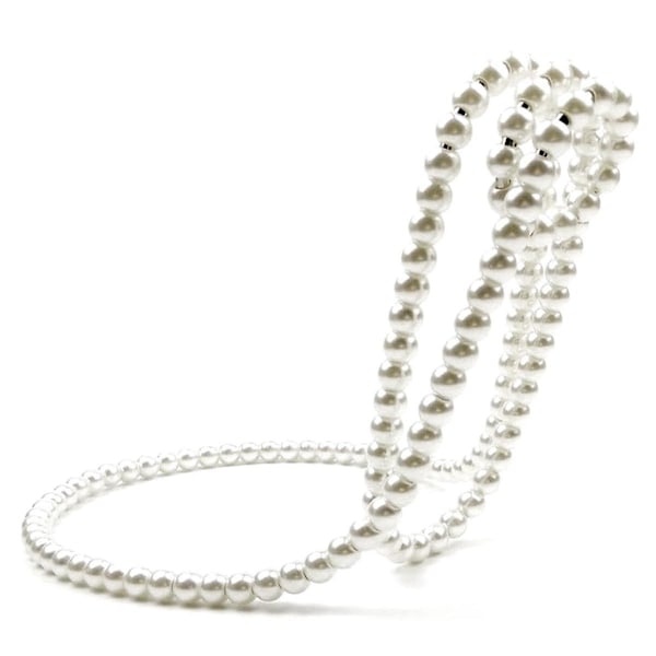 Pärlhalsband Vinhylla, Konstgjord Pärlhalsband Flytande Vinhylla, Metall Hängande Suspe  (FMY) White