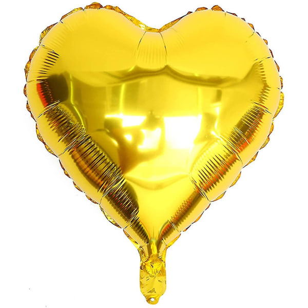10 kpl kultafolio sydämenmuotoiset ilmapallot 18 tuuman sydän Mylar-ilmapallot baby shower hää-ystävänpäiväkoristeet rakkausilmapallot juhlakoristeet