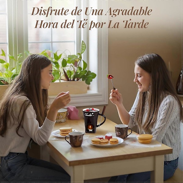 Sjokolade Fondue Kanne Kaffe Kanne Sjokolade Smelte Kanne med Gaffel Fondue Pot Varmer Kanne Godteri Hot Pot for Godteri Ost Matlaging Dessert  (FMY) coffee