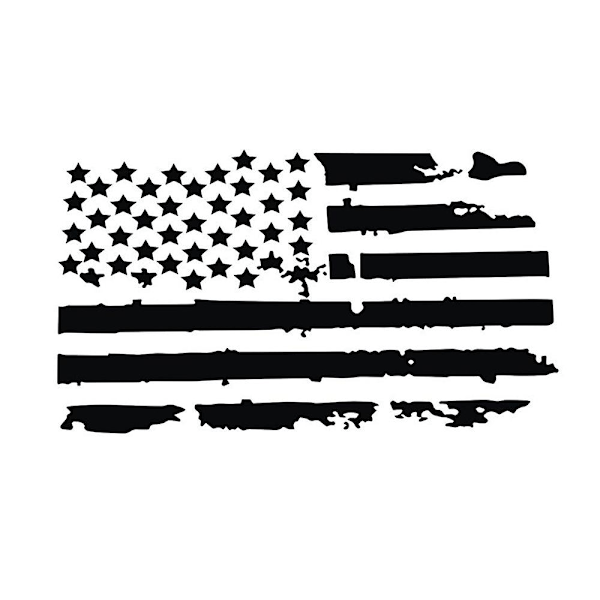 Bildekorationer för exteriör huv - USA-flagga dekal vinyl för Jeep Wrangler - Hållbar autodekoration dekal (FMY) Black