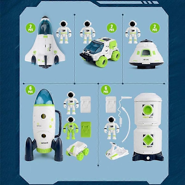Rymdraket Leksak Astronaut Rymdskepp Leksak Barn Tidig Utbildning Leksak Födelsedagspresent för Pojkar Flickor (FMY) B