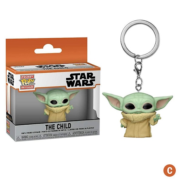 1 stk Star Wars Mandalorian Yoda Baby Darth Vader Stormtrooper Nøglering Figur Legetøj (FMY) C