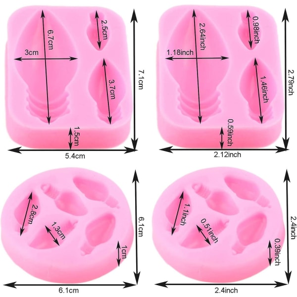 3D Pære Fondant Silikonforme Til Chokolade Slik Ler Kage Dekorationssæt Af 2 (FMY)