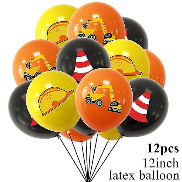 Kran Traktor Byggeplass Bursdagskake Dekor Kake Topper Biler Fest Byggeplass Fest År Bursdagsgutt 1. Baby Shower (FMY) 12pcs