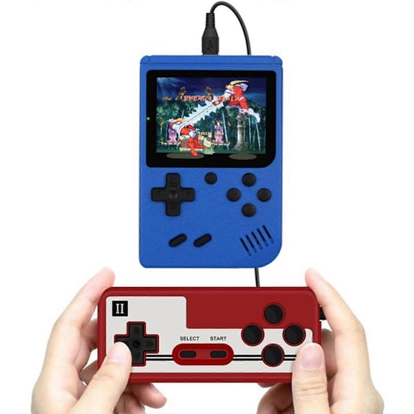 Retro Håndholdt Videospillkonsoll Gameboy Med Innebygd 400 I 1 Klassiske Spill, Helt Ny (FMY) Blue