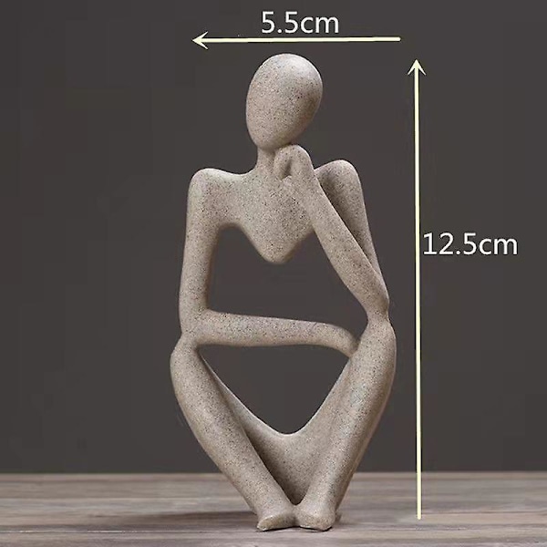 Nordisk Abstrakt Tenker Statue Resin Figur Figur Kontor Hjem Desktop Dekor Moderne Kunst  (FMY) mini right