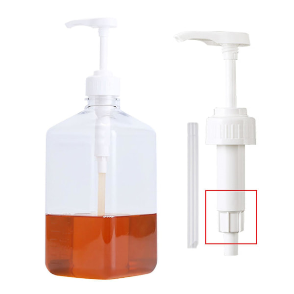 1600 ml gjennomsiktig dobbeltskala pumpeflaske sanitær kaffesirup gradert flaske for kjøkken (FMY)