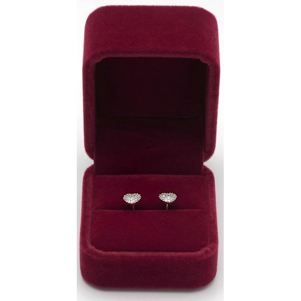 Klassisk fløyelsforlovelsesringboks, ørepynt-etui, gaveboks (FMY) Red