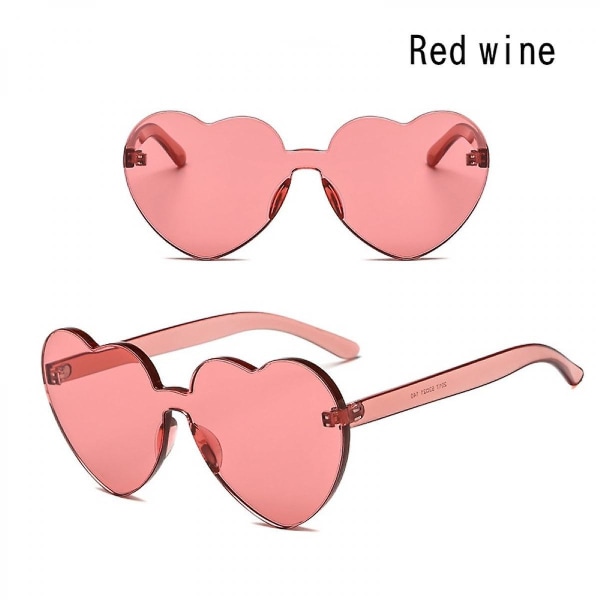 2020 New Trend Peach Heart Love Candy Color Rammeløse solbriller for menn og kvinner Blendende farger Pure Color Solbriller (FMY)