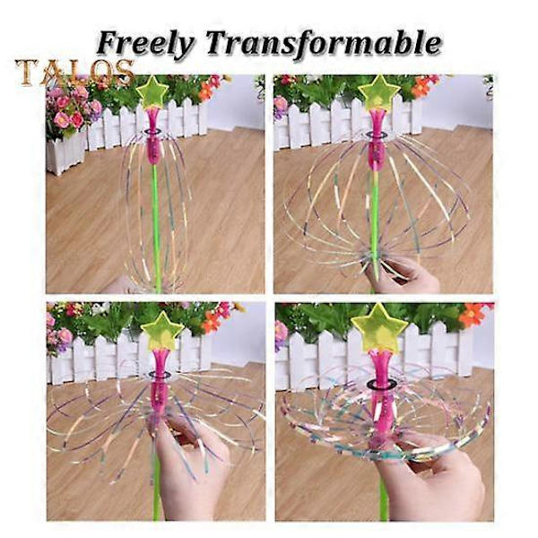 10 stk. Regnbue Spinner Legetøj Regnbue Twirler Stav Bånd Fe Stave Lyse Glitter Stav Twirling Stav Lysende Spinner Legetøj til Festivaler Fest (FMY) 10pcs