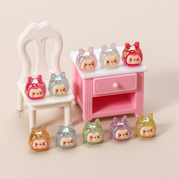 Två Set/20 st Nya Mini Storlek Harts Frukt Berlocker DIY Material Bord Hem Dekorationer Tillbehör Liten Trendig Leksak Z2184(FMY) WHITE