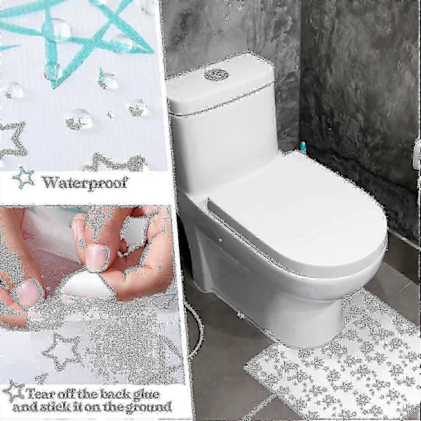 50 stk. Engangs Toalettmatte Deodoriserende Toalettmatter Vanntett Baderoms U-formet Matte for Pottetrening Inkontinens (stjerner) (FMY)