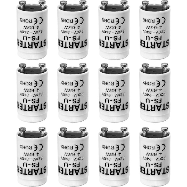 12 stk. Fluorescerende rørstarterpære 4-65W 200-250V LED Starter Starter til LED-rørstarter Fluorescerende rør LED til fluorescerende neon T (FMY)