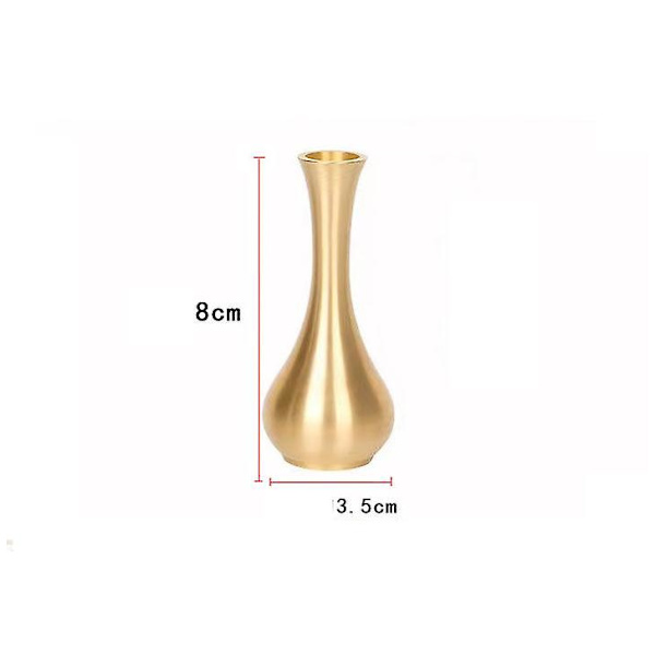 Gul Mässing Vas Elegant Mässing Liten Blomma Vas För Heminredning, Bröllop Eller Present (FMY) 8*3.5CM