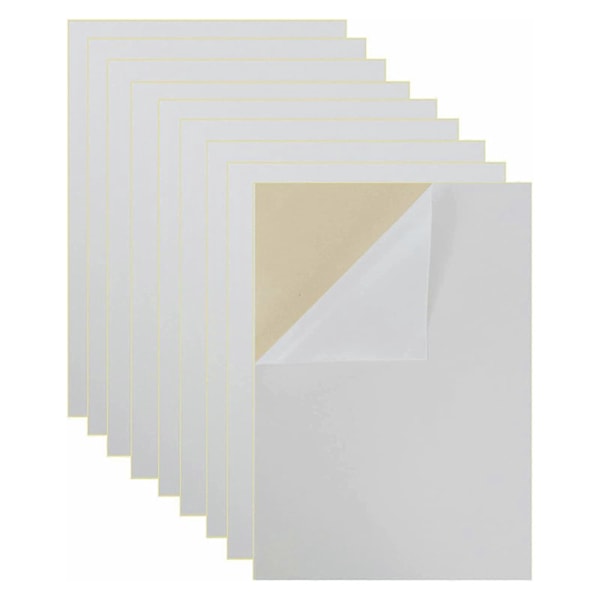 10 Stykker Filt Selvklebende Ark Selvklebende Filtark Stoffôr Skrell og Lim Filtark for Skuffer og Bokser (FMY) White
