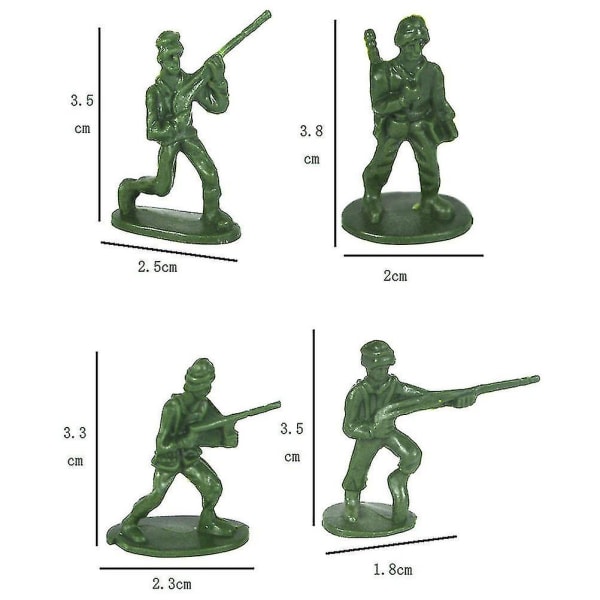 200 stk Soldaterfigurer Statiske Hærmenn Modell Tilbehør Lekesett Festgavefigurer For Barn