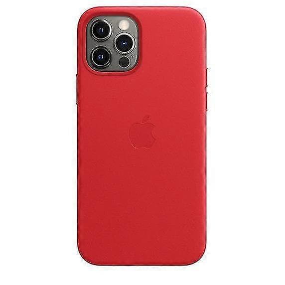 Læder Telefon Case Til Iphone 12/12 Pro Læder Case Med Magsafe  (FMY) Red