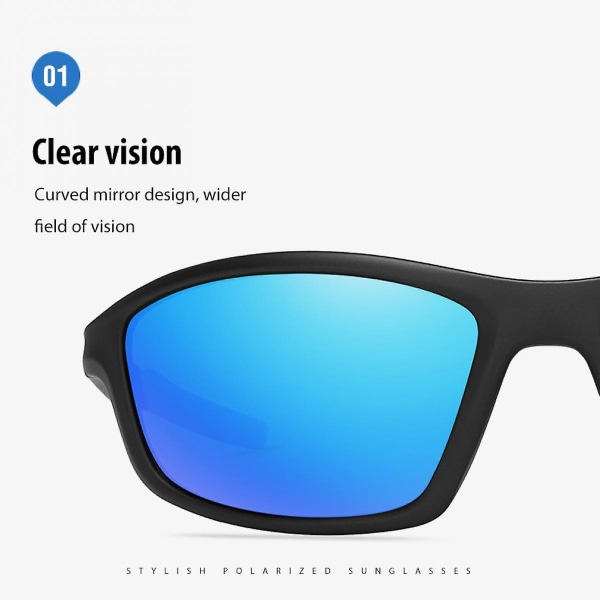 Polariserede sportssolbriller til mænd UV-beskyttelsessolbriller til mænd, kvinder (FMY)