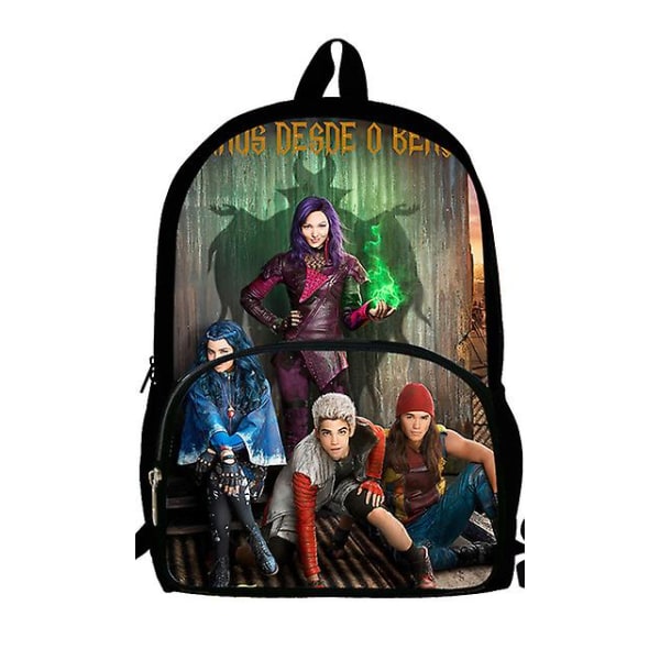 3 stk. Descendants 3 Rygsæk Piger Drenge Blyantsæske Skole Taske Anime Tegneserie Rygsæk Bærbar Computer Laptop Gave Til Børn  (FMY) only backpack5