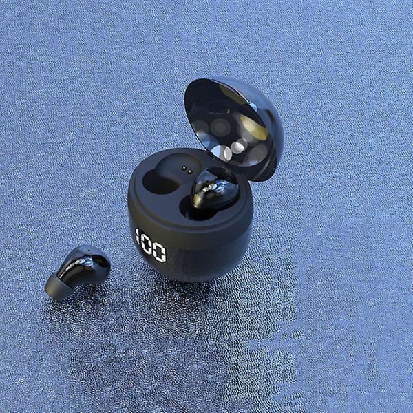 Invisible Headphones Bluetooth 5.3 trådlösa in-ear-hörlurar med mikrofonbrusreducerande hörlurar Heavy Bass Headset för smarttelefon (FMY) SK18 Black
