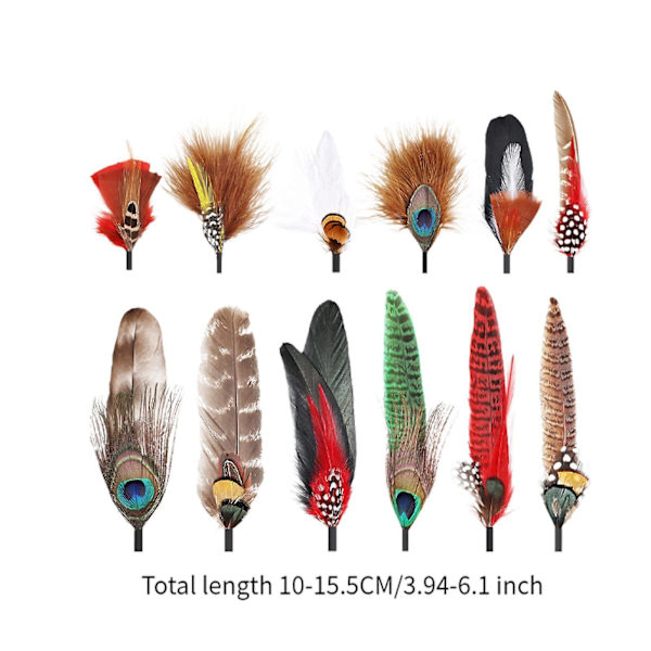 Hattefjer Cowboy Hat Feather til Fedora Hatte Kostume Julefest Hatte Style A (FMY) Style D Total length 10cm-15.5cm