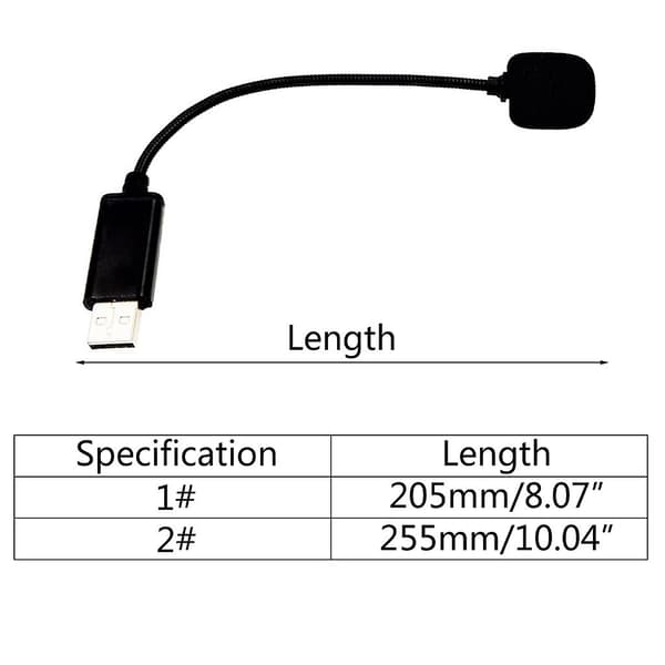 USB Kondensatormikrofon til Computer PC, Plug & Play Mikrofon til Laptop/Note (FMY) 255mm