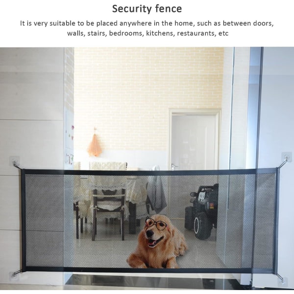 Staket för husdjur, säkerhetsdörr för hunddörr, isoleringsnät för hundskydd vid ingången till inomhus- och utomhustrappor (FMY)