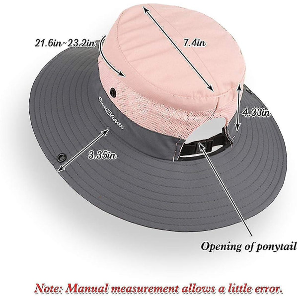 Kvinners Solhatt Sommer Bøttehatt UV-beskyttelse Foldbar Mesh Bredbrem Hatter For Strand Utendørs Fiske Reise Fotturer  (FMY) Pink