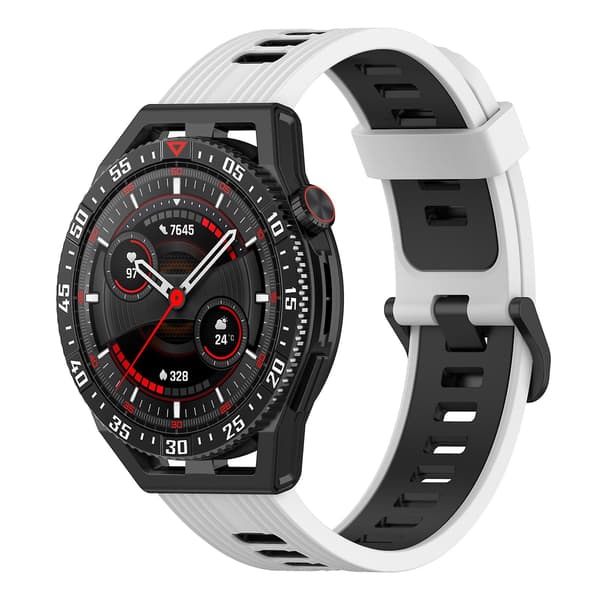 Vertikal silikonklockarmband för Garmin Forerunner 255  (FMY) White Black