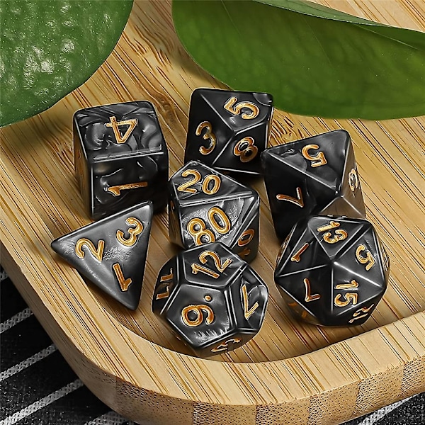 7 kpl/setti Polyhedral-nopat Monisivuinen Noppa Rpg Noppasetti Noppasetti Pakkaus Juhliin (FMY)