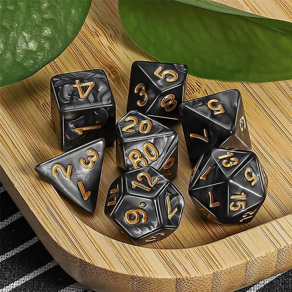 7-pack Polyhedral Tärningar Flersidiga Tärningar Rpg Tärningsset Tärningsset Kit För Fest (FMY)