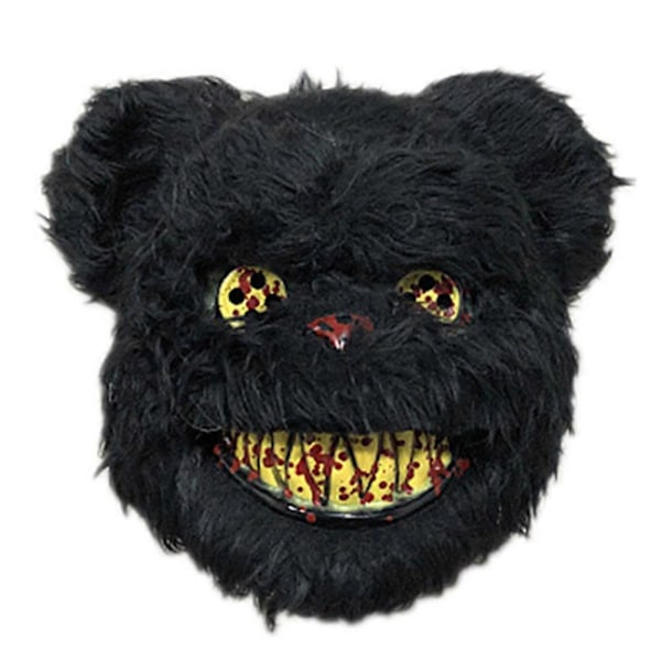 Blodig Horror Tegneserie Dyremaske Halloweenfest Blodig Cosplay Plussmaske (FMY) Black Bear