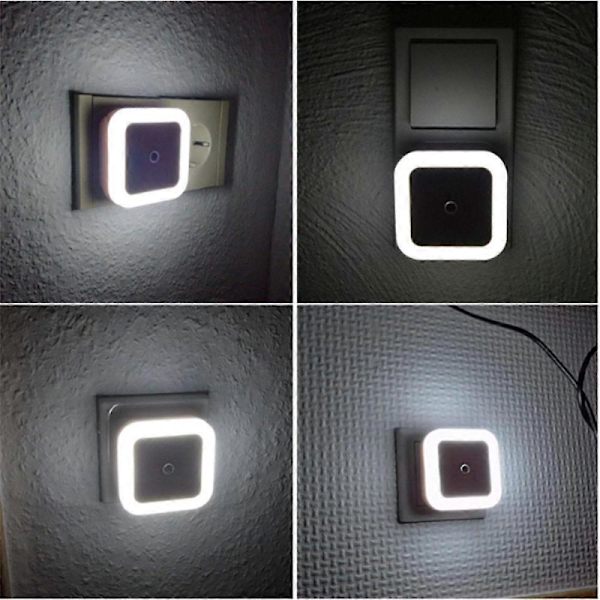 SOAIY sett med 2 LED nattlys med bevegelsessensor, energisparende stikkontaktlys, PIR-sensorlys, varm hvit, barnerom, gang, trapp (FMY)