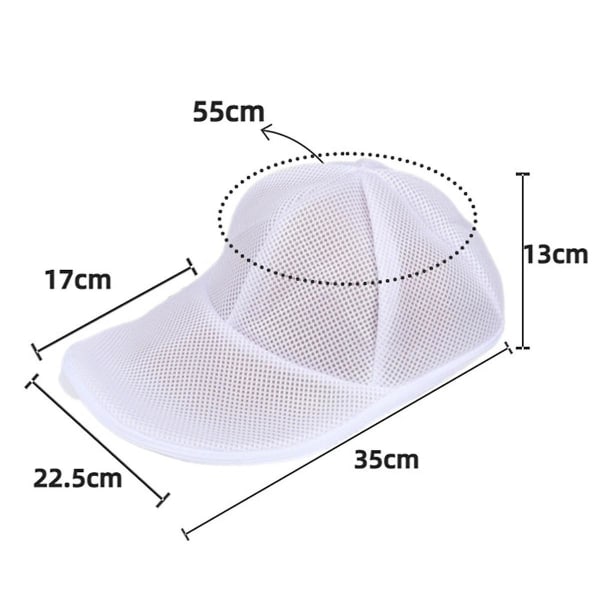 Simple Hat Wash Protector Baseball Cap Rengöring Tvättpåse Wash Hat Bag Tvättmaskin Mesh Bag Ny 2st, vit (FMY)