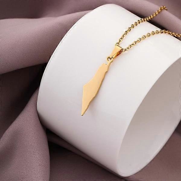 Palestina flaggsmycke Palestina halsband Palestina flagga Guld 2 (FMY)