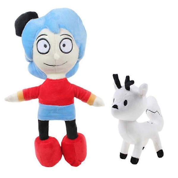 Hilda blue-haired girl into the city doll cartoon fawn fox twig plush toy  (FMY)