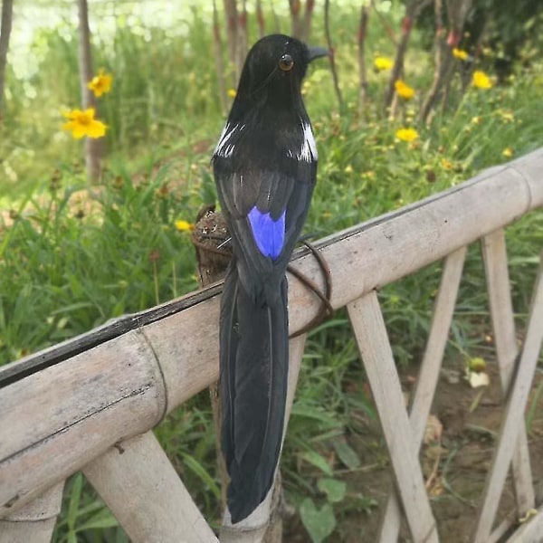 Simulaatio Black Crow Realistinen sulka Crow Keinotekoinen Bird Raven Prop Taide ja askartelu Halloween-juhlakoristeluihin - Musta, 16 cm (FMY) 22cm