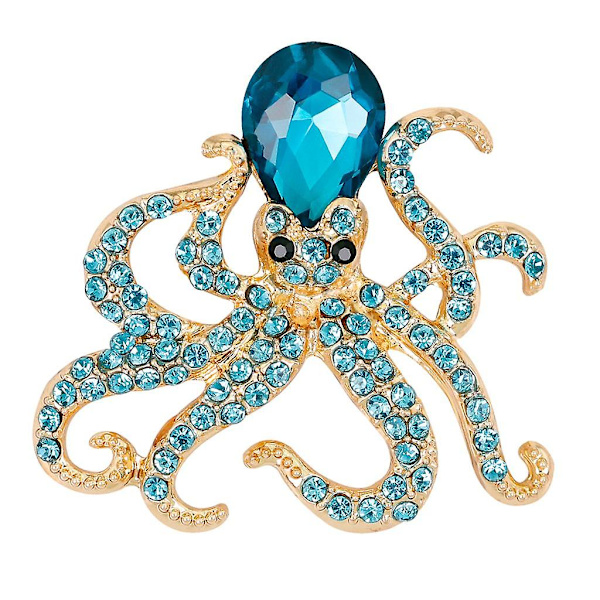 Kvinnors Djur Bläckfisk Kristall Nål Brosch Legering med Strass (FMY) Color 4