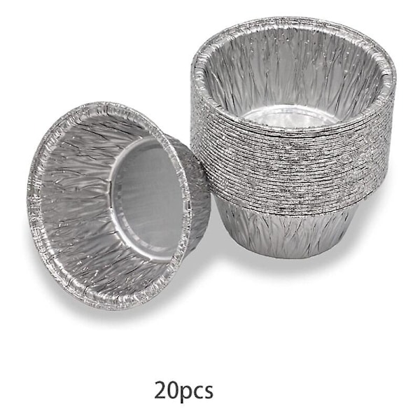 Set of 20 round aluminum barbecue trays Compatible with many common barbecue models with round drip trays 8cmx3.5cm  (FMY)