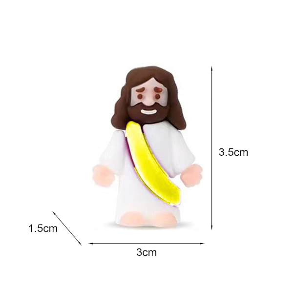 12/48 stk Mini Jesus Figur PVC Frelser Jesus Figur Modell Statue Skulptur Skrivebordsdekorasjon Påskepynt Julefestivalgave (FMY) Blue 48pcs