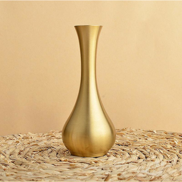 Gul Mässing Vas Elegant Mässing Liten Blomma Vas För Heminredning, Bröllop Eller Present (FMY) 8*3.5CM