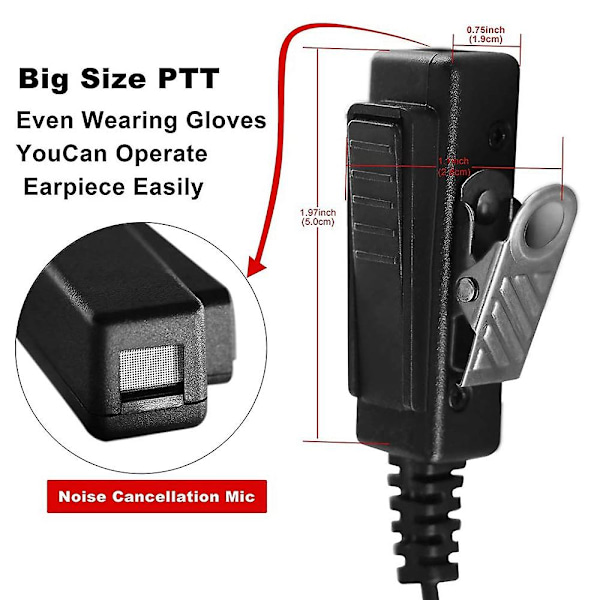 Øreplugg Akustisk Slange Radio Øreplugg Toveis Headset Med Mikrofon Apx6000 Apx4000 Apx7000 (FMY) Black