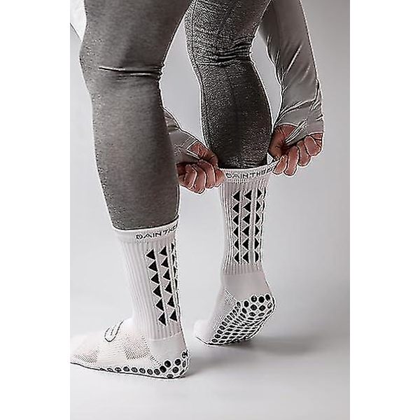 Edge Grip Sokker Fodboldsokker - Herre Fodboldsokker Anti-Slip Sokker Hvide Fodboldsokker Non-Slip Sokker Til Mænd (FMY) Red 1 pair