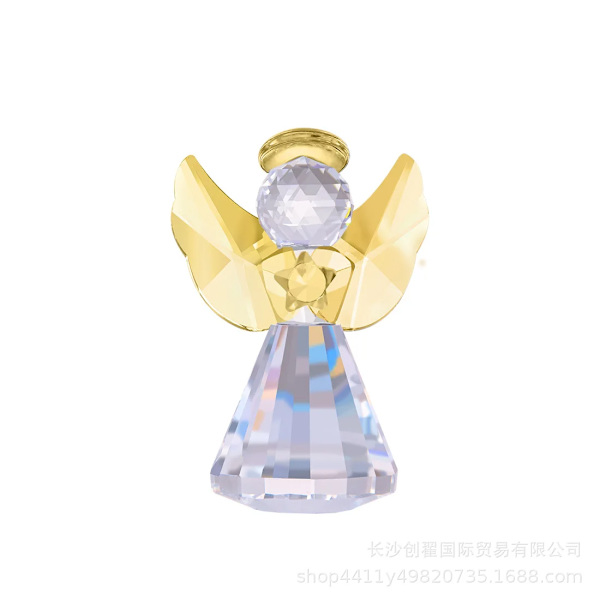 Kreativa ängelkristallhantverk figurer babyfödelsedagsfestgåvor bröllopspromotionsgåvor (FMY) Angel-Golden Crystal Angel